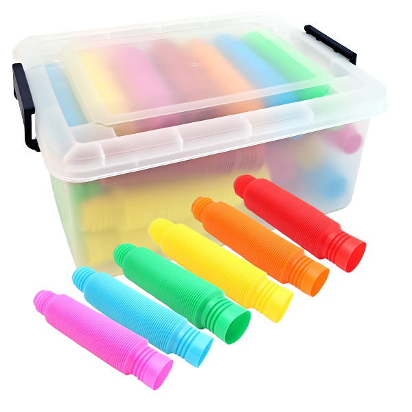 소프트 팝튜브 구불이 튜브 블록 대형 30p (칼라/파스텔)