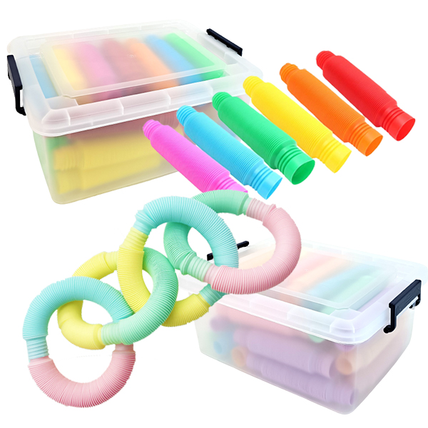 소프트 팝튜브 구불이 튜브 블록 대형 30p (칼라/파스텔)