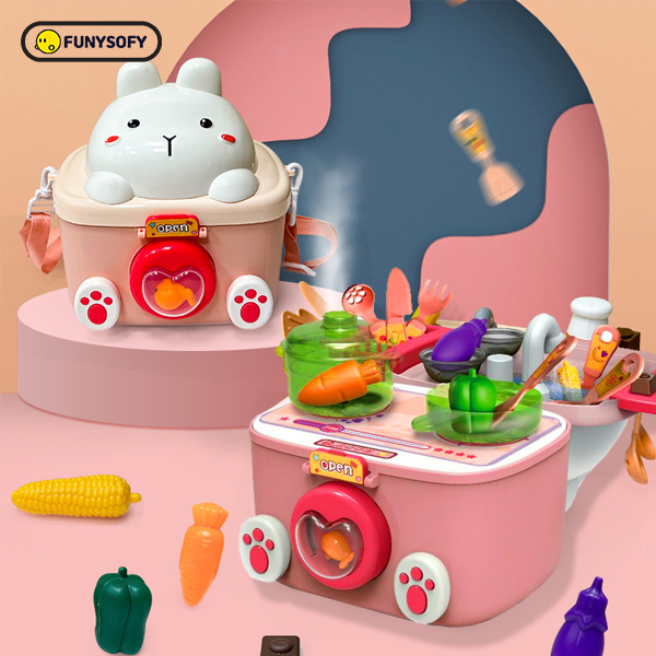 [겨울 놀이/만들기 기획전][본사] 퍼니소피 토끼 쁘띠백 주방놀이 19p