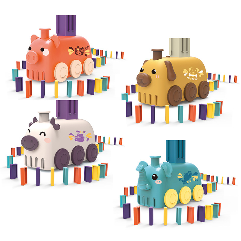 [산타가 준비한 크리스마스 기획전][본사] 자동 동물 기차 도미노 80p