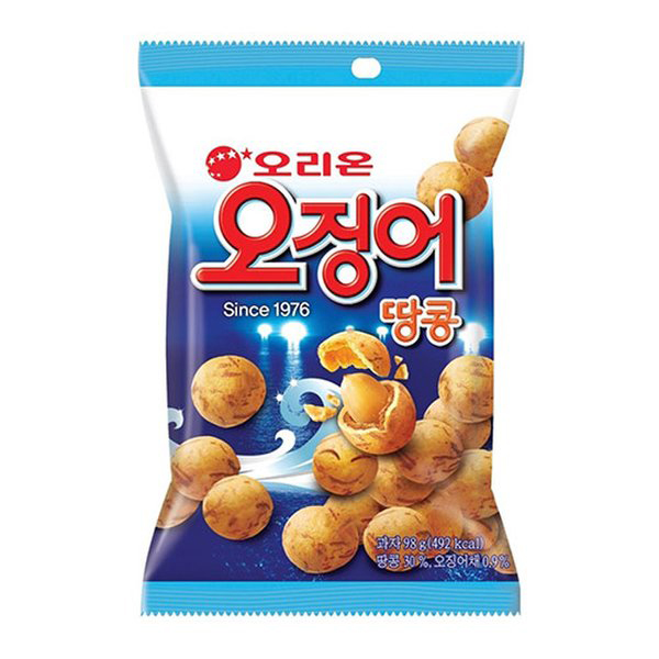 오리온 오징어땅콩 98g 14입 대용량 땅콩 봉지 과자 간식 안주 스낵