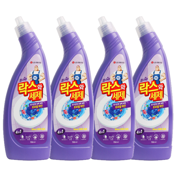홈스타 락스와세제 후로랄파인 750ml 4개 락스 세제 욕실 청소 곰팡이