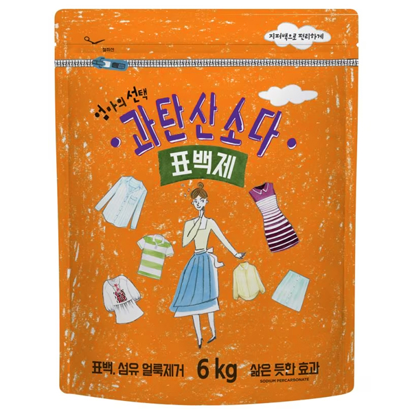 엄마의선택 과탄산소다 6kg 흰옷 흰티 얼룩제거 이염제거 만능얼룩제거제 표백제
